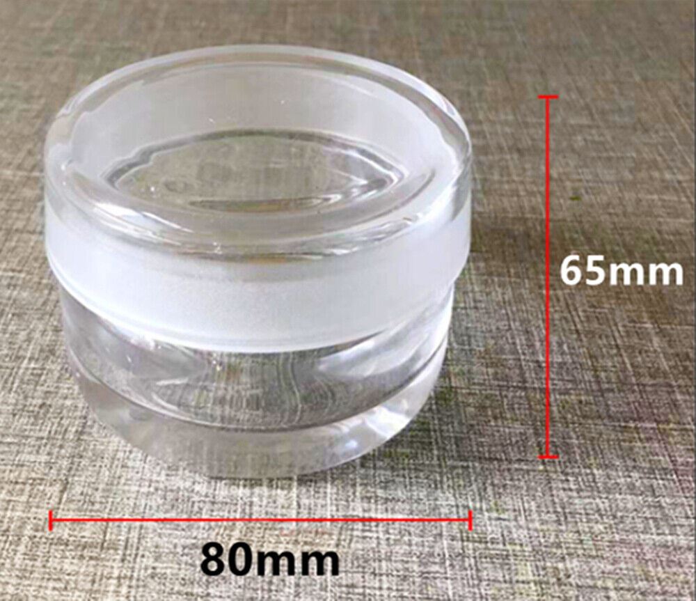 Quartz glass sealed watch oil cup with anti-leak cover, 80x65mm for precise watch maintenance.