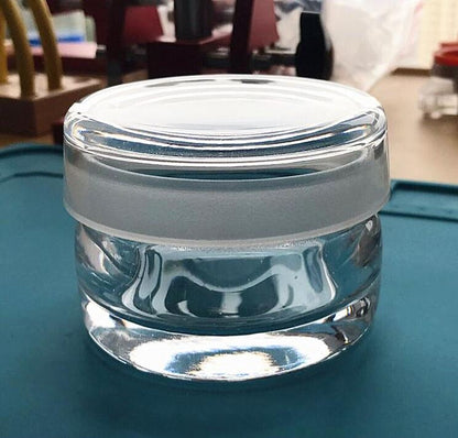 80mm thickened glass watch oil cup by Benzine with anti-leak cover, ideal for precise watchmaker use