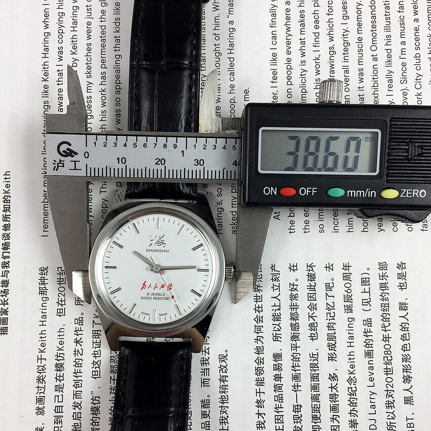 37mm Shanghai Factory 7120 men?s manual mechanical watch, shock-resistant for durable daily wear.