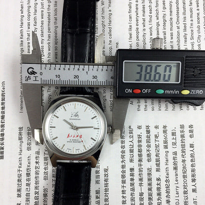 37mm Shanghai Factory 7120 men?s manual mechanical watch, shock-resistant for durable daily wear.