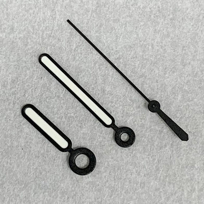 Green luminous watch hands with black trim for NH35A/NH36A movement by BB11, perfect for precise time reading.