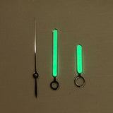 Watch Hands Green Luminous Black Trim Sets for NH35A/NH36A Movement BB11