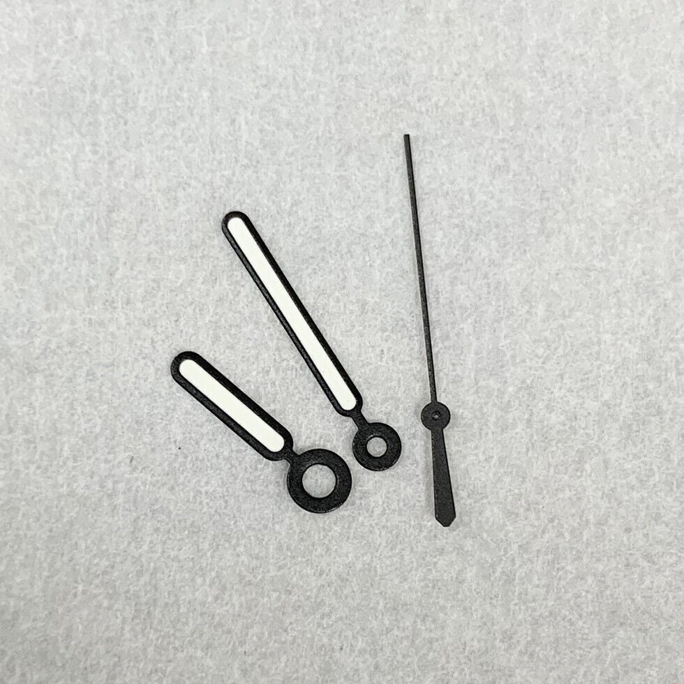 BB11 green luminous watch hands with black trim, precision fit for NH35A/NH36A movement, ideal for watch repairs.