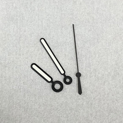 BB11 green luminous watch hands with black trim, precision fit for NH35A/NH36A movement, ideal for watch repairs.