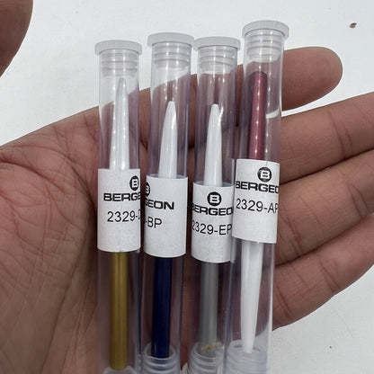 Outils de graissage de montres Swiss Bergeon série 2329 avec support, individuels / lot de 4 