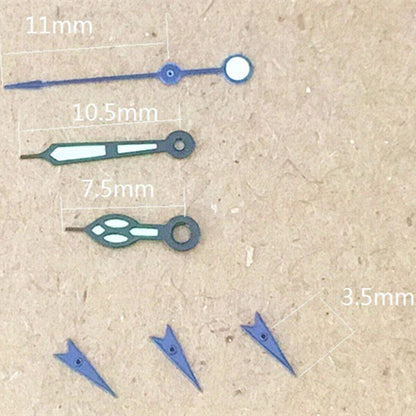 Aiguilles de montre lumineuses vertes et violettes de 11 mm pour Miyota OS10, OS20, OS60, OS80