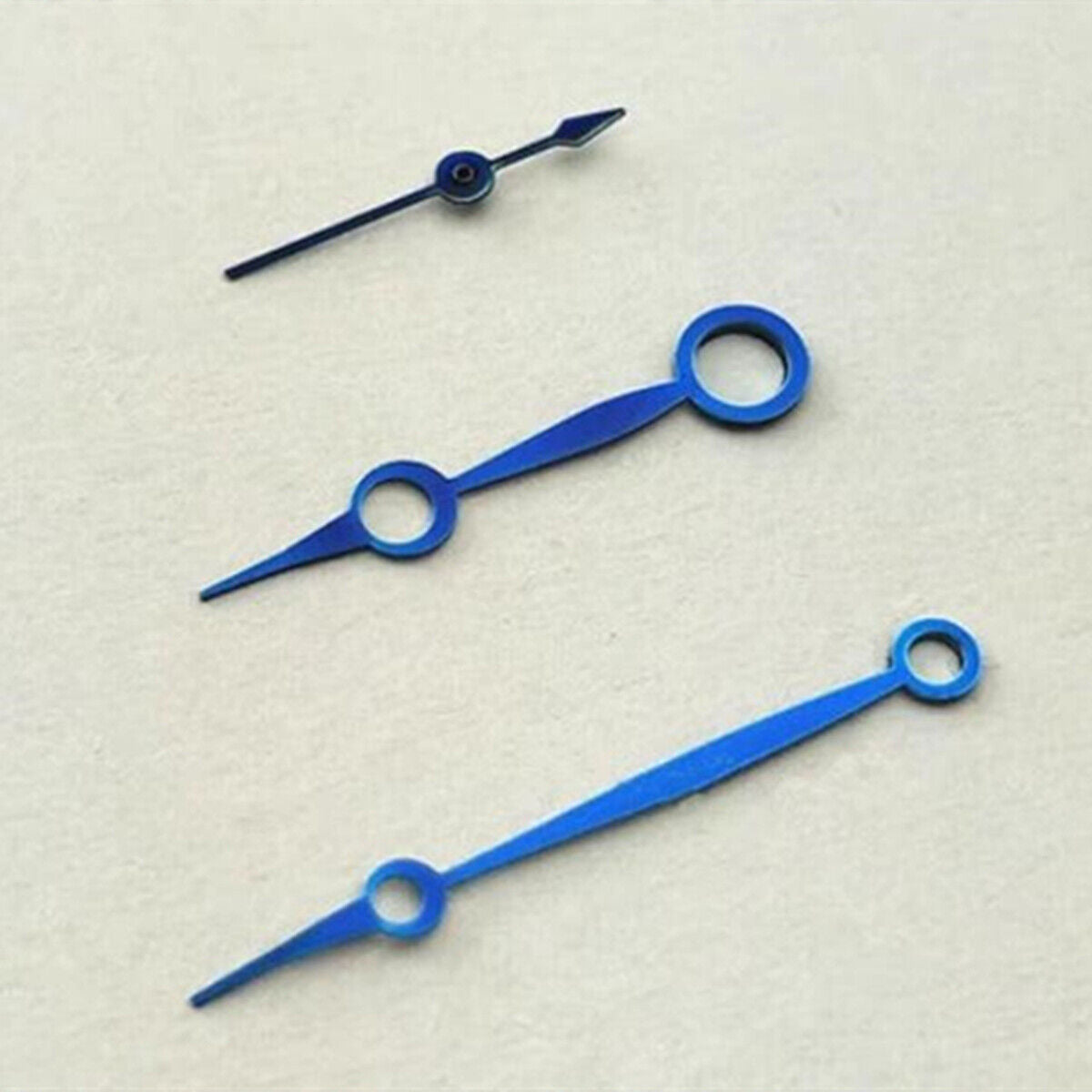 Navy blue No Lume watch hands for Seagull ST3600/ST3621 and ETA6497/6498 movements, precision design.