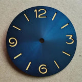 39mm Blue Green Luminous Watch Dial Suitable for ETA 6497/6498 Movement