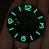 39mm Blue Green Luminous Watch Dial Suitable for ETA 6497/6498 Movement