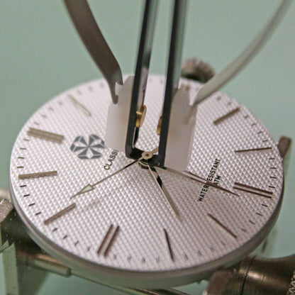 Bergeon 30670-6 curved dial tool for precise removal of watch second hands during repair.