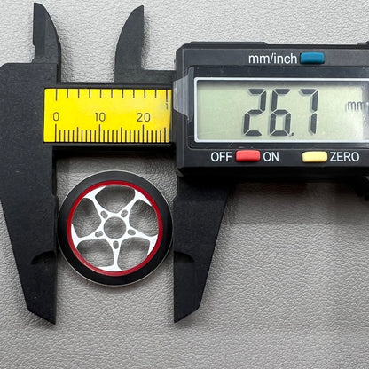 Red and white rotor oscillating weight for NH34-NH39 watch movements, enhancing automatic winding efficiency.