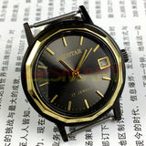 China Made Manual Mechanical Watch 17 Jews Single Calendar Black Dial Black Case