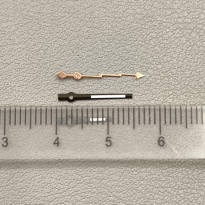 Rose Golden Lightning Second Hand Black Trim Watch Hands for NH35 NH36 7S26 7S36