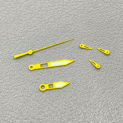2 Sets/Pack Yellow Trim with Green Lume Watch Hands for Miyota OS10 0S10 Movement