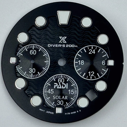 31mm Modified Black Green Luminous Single Calendar Watch Dial for VD53 Movement