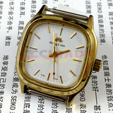 HONGLIAN Manual Mechanical Watch Golden Nail Square Golden Case White Dial