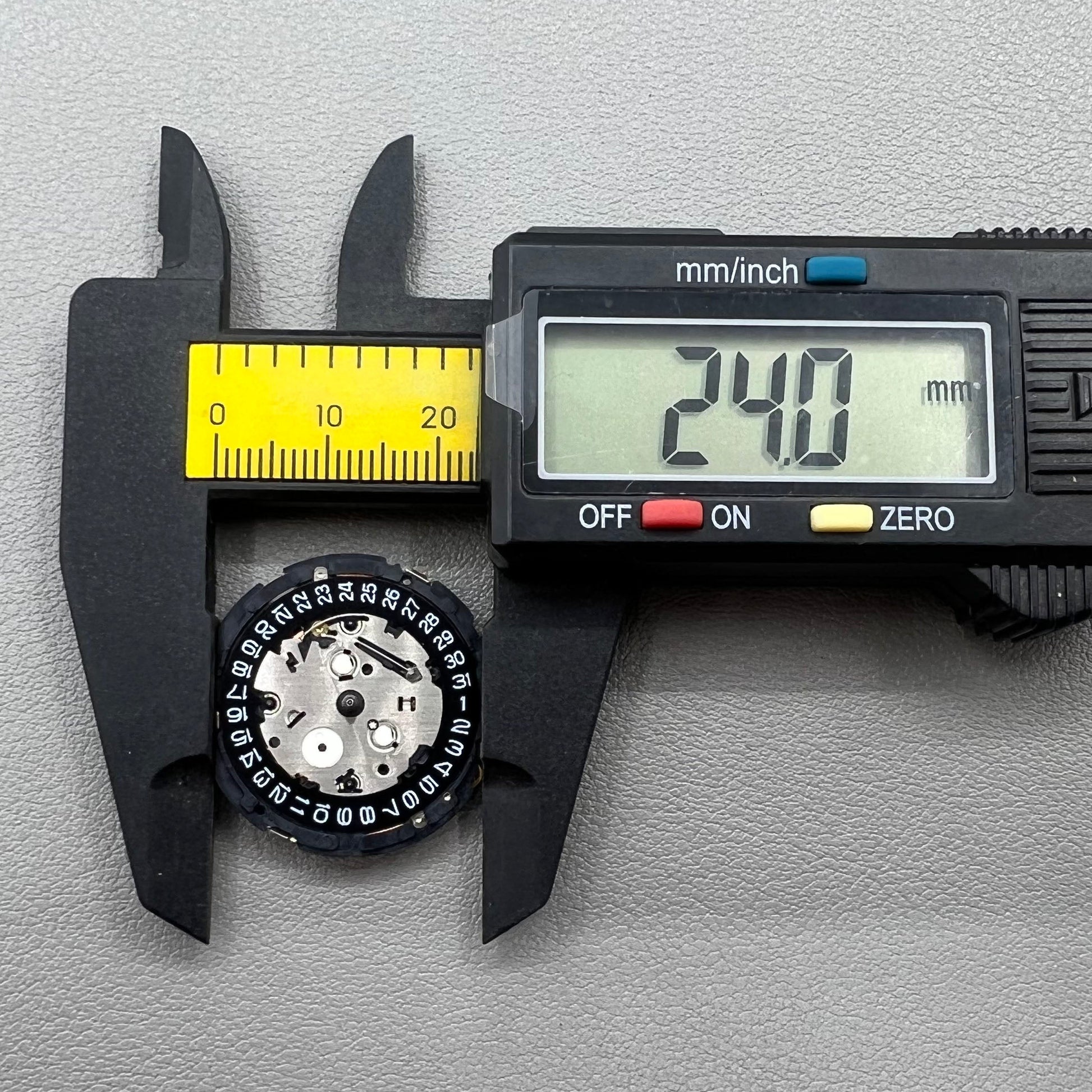 Seiko 7T85A quartz watch movement, precise craftsmanship made in Japan for reliability.