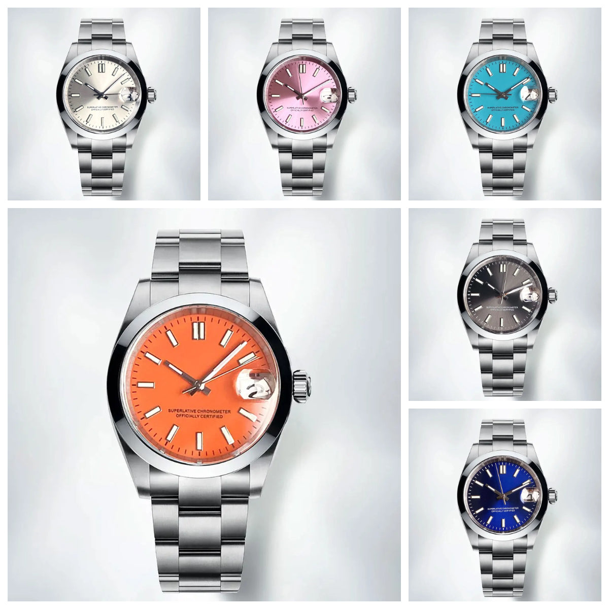 Watch Cases Set Classic Polished Bezel with Sapphire Glass For NH35 Movement