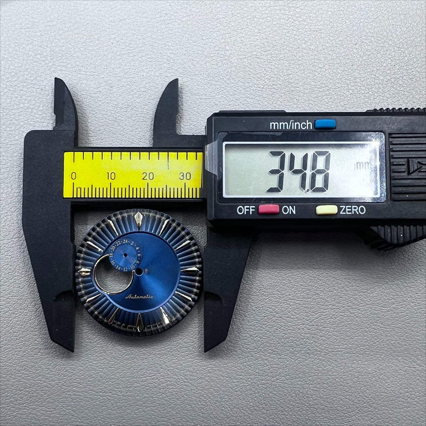 35mm Watch Dial Dark Blue Golden Nail Cocktail Modified Diving for NH39 Movement