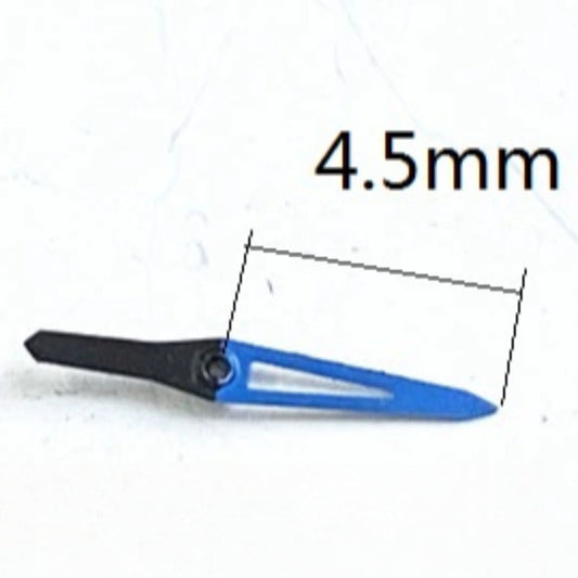 3 Stück 4,5 mm blauer Schwanz blau hohl Uhr kleine Sekundenzeiger für Miyota JS15 Quarz