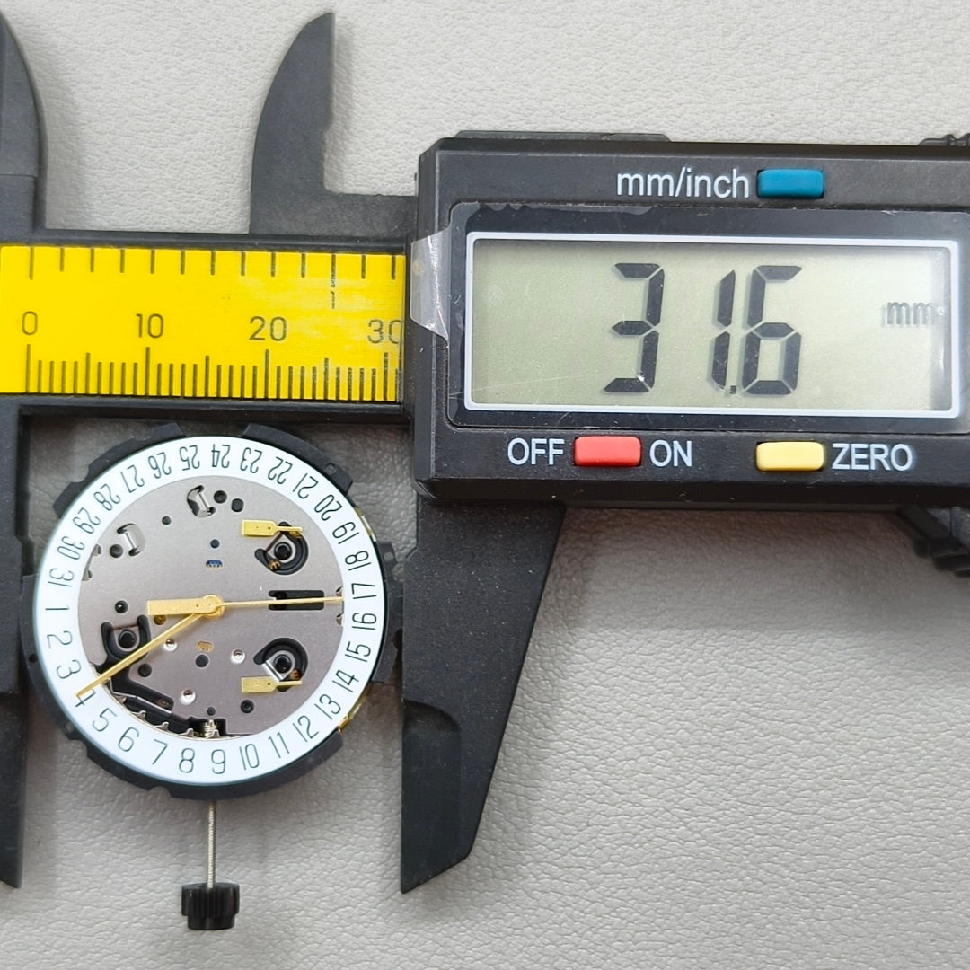 Swiss ETA G10.212 Watch Quartz Movement  3 Hands Date@6