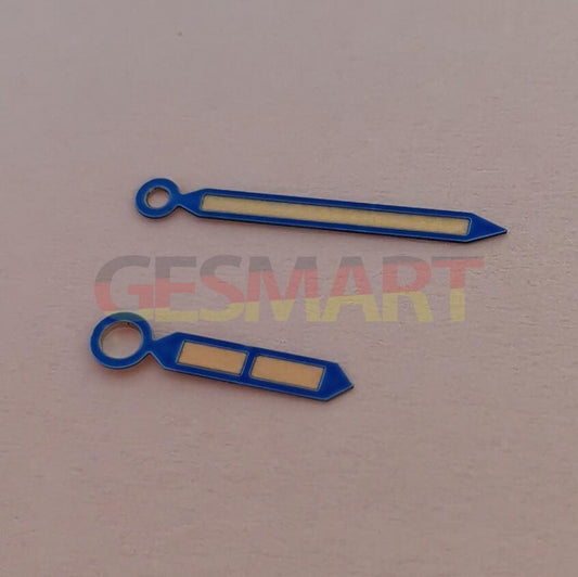 Blue-trimmed strong green lume watch hands compatible with Seagull ST3600/ST3621 and ETA 6497/6498 models