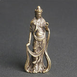 Solid Copper Thailand Guanyin Buddha Vintage Hand Carved Bronze Model Figurines