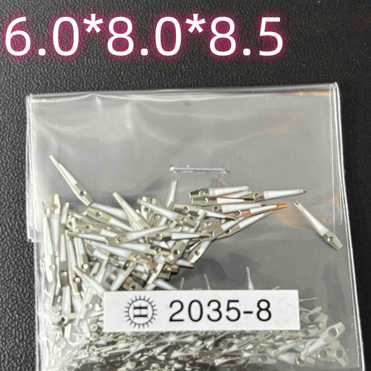 Lot de 100 aiguilles de montre en forme de flèche, 8,5 mm, finition argentée, pour Miyota 2035 2115 PC21 