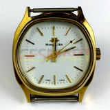 33mm HONGLIAN Manual Mechanical Watch White Dial Golden Nail Square Golden Case