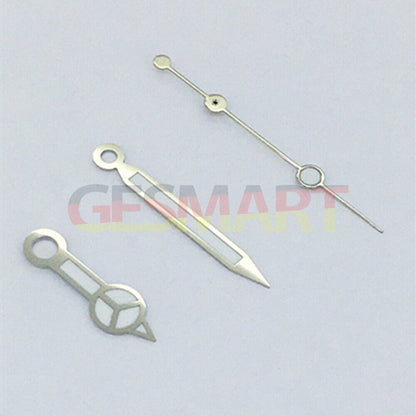 Green luminous watch hands with classic silver trim for Asian 8215/2813/8205 movement, boosting style and readability.