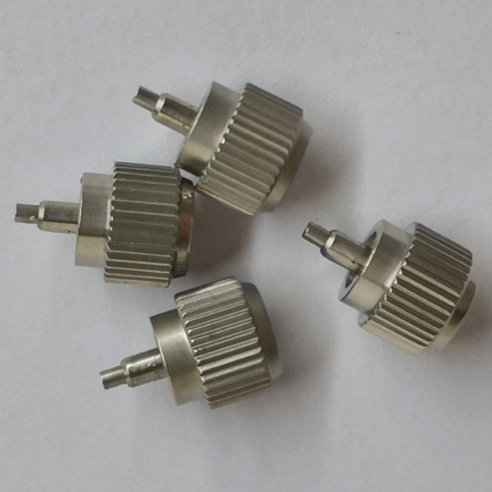 Original Japan-made Seiko V157A watch crown replacement part for precise time adjustment.