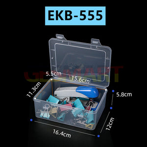 3pcs 5.8x12x16.4cm No Grids Rectangular Toolbox Box Container Storage Hinged Lid