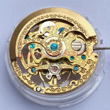 China Made Shanghai Golden Hollow Carved Automatic Mechanical Movement 3 Hands