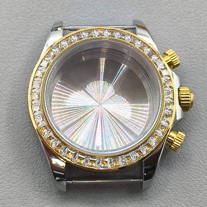 Personalized 39.3mm Stainless Steel Watch Case DTN Diamond Bezel for VK63