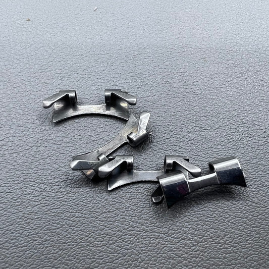 3 Set Silver Polished Curved End Links Spring Bars Bracelet Watch Band Strap#89