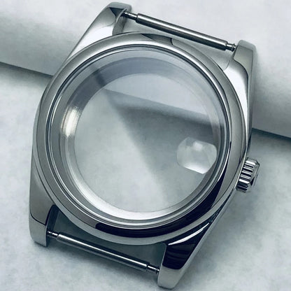 36/40mm Steel Watch Case Sapphire For NH34 NH35 NH36 ETA2824 PT5000 S Crown