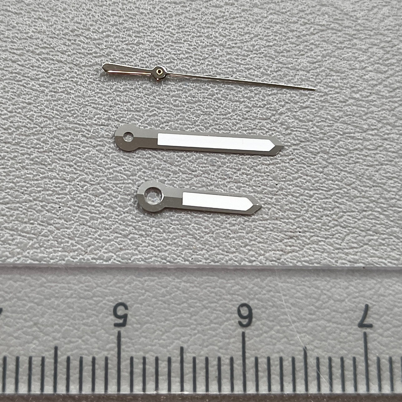 2 Sets/Pack Silver Trim White Second Hand Green Lume Watch Hands for NH35 NH36 7S26