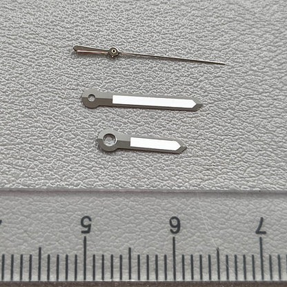 2 Sets/Pack Silver Trim White Second Hand Green Lume Watch Hands for NH35 NH36 7S26