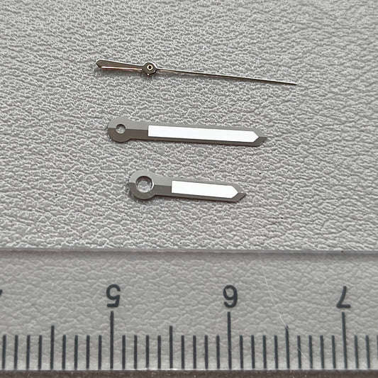 2 Sets/Pack Silver Trim White Second Hand Green Lume Watch Hands for NH35 NH36 7S26