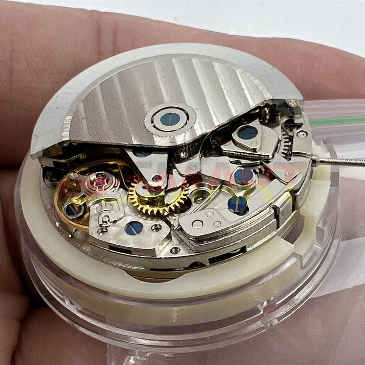 Asian 7750 automatic chronograph watch movement with single calendar, precise timing for watch repairs and upgrades.