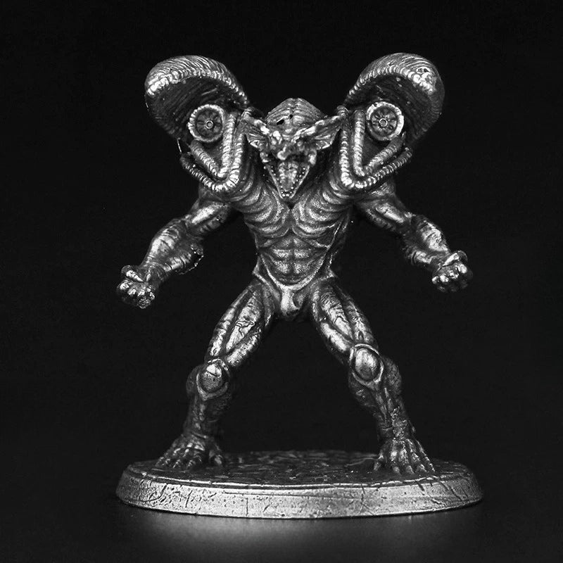Winged Demon Warrior Copper Miniature Figurine White Bronze Sci-Fi Wargame 354-6