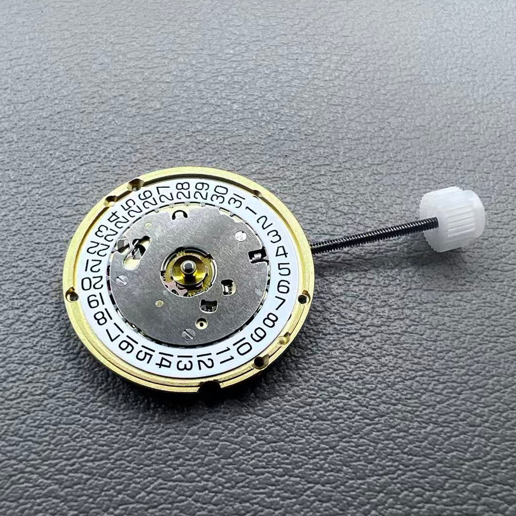 Swiss ETA E61.041 quartz watch movement by ETA with date indicator at 3 o'clock, precise timekeeping replacement.