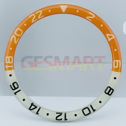 38mm light orange/yellow resin and alloy bezel with blue lume for SKX007 SKX011 watches