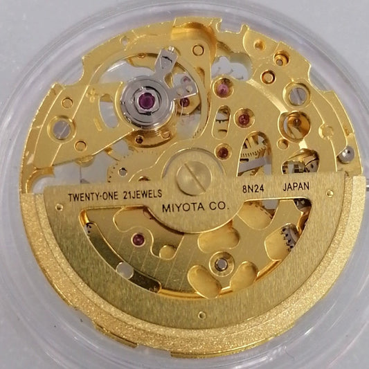 Japan Made Golden Miyota 8N24 automatic watch part for precise mechanical movement in watch accessories.
