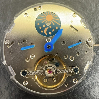 Shanghai Bare Balance Wheel LB mechanical movement flywheel with moon phase detail for watch accessories.