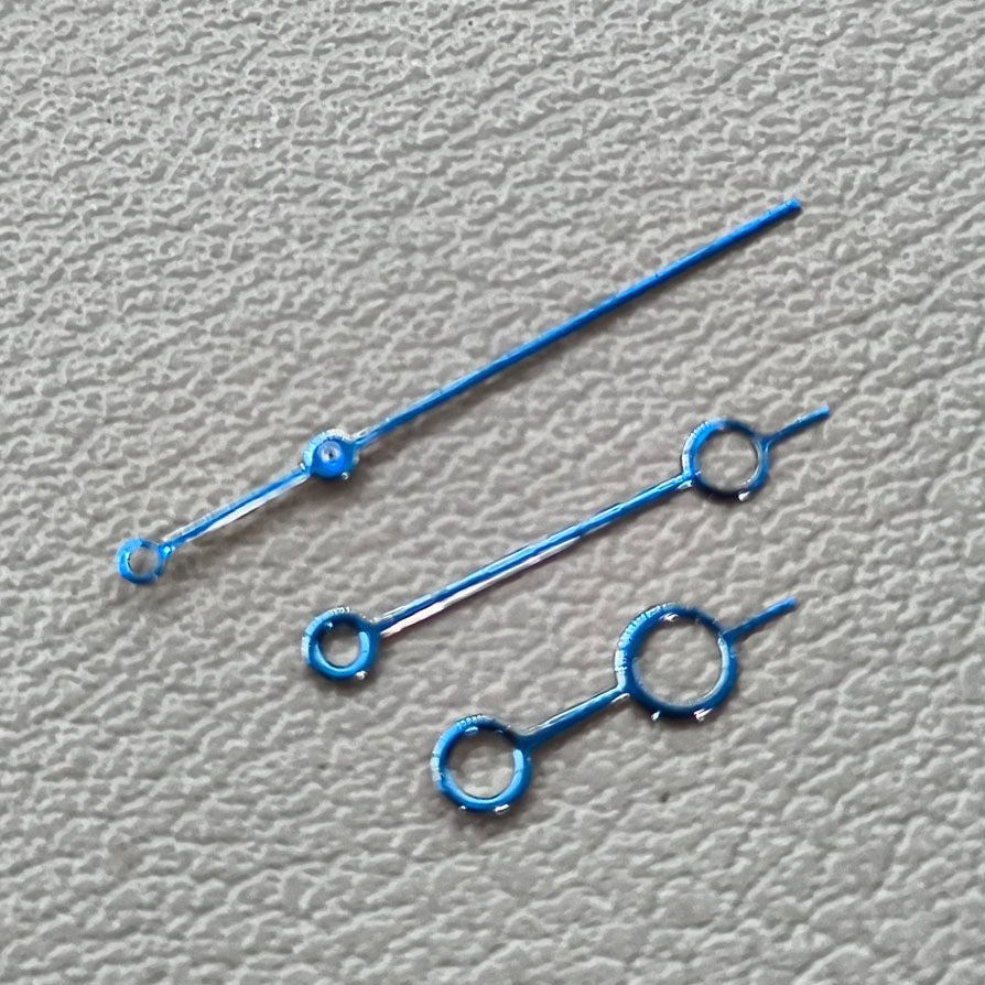 2 Sets Modified 12.5mm Blue Circle Hollow No Lume Watch Hands for NH35/36 NH38 NH72