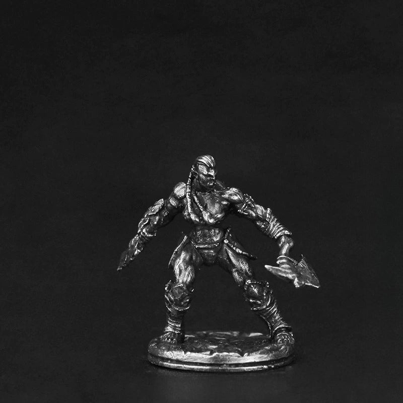 Orc Armored Sword Warrior Copper Miniature Figurine White Bronze Wargame 318-10
