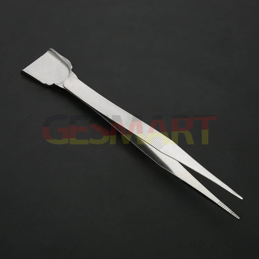 Jewelry Diamond Tweezers with scoop shovel for precise stone and gem bead handling.
