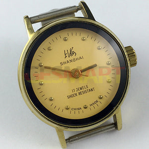 25mm China Made Lady Manual Mechanical Watch 17 Jews Yellow Dial Golden Nail