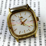 HONGLIAN Manual Mechanical Watch Golden Nail Square Golden Case White Dial